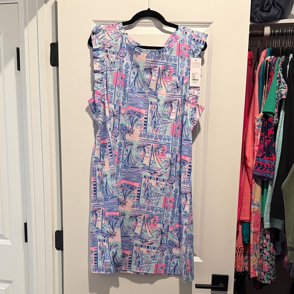 Lilly Pulitzer Sailboat Print Sleeveless Dress
